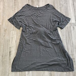 Emerald Plus Size Dress Green Striped with Tie back